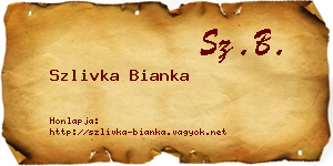 Szlivka Bianka névjegykártya