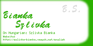 bianka szlivka business card